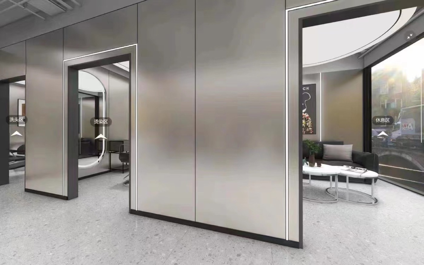Metal finish wall panel design 65