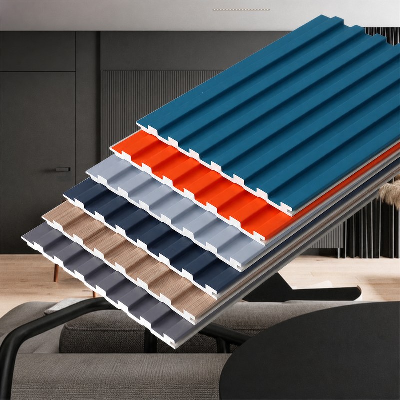 Solid Micro-Fluted WPC Wall Panel 159 × 8.5 mm — WPC bamboo-wood fibre fluted wall panel, VIGOU factory